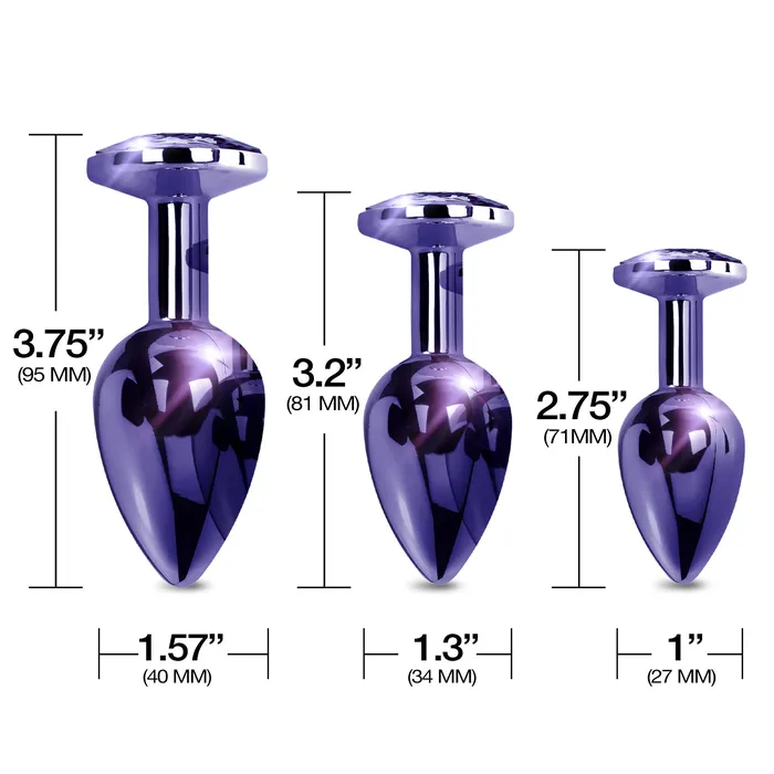 NIXIE Metal Butt Plug Trainer Set Purple Metallic Global Novelties llc Anal