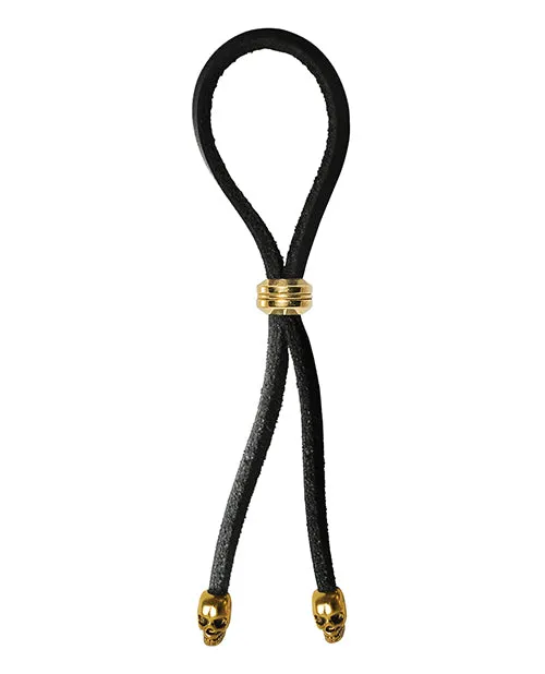 Phs International Male Sex Toys Bolo Cock Ring Leather Lasso Bead Slider Wskull Tips
