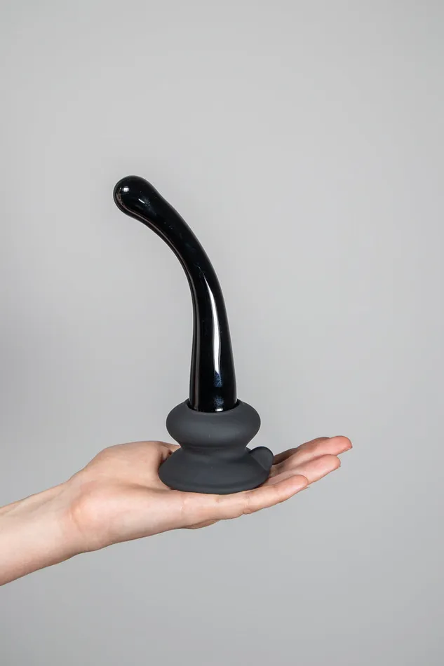 Dildos Posmo Icicles Curved Black Suction Dildo