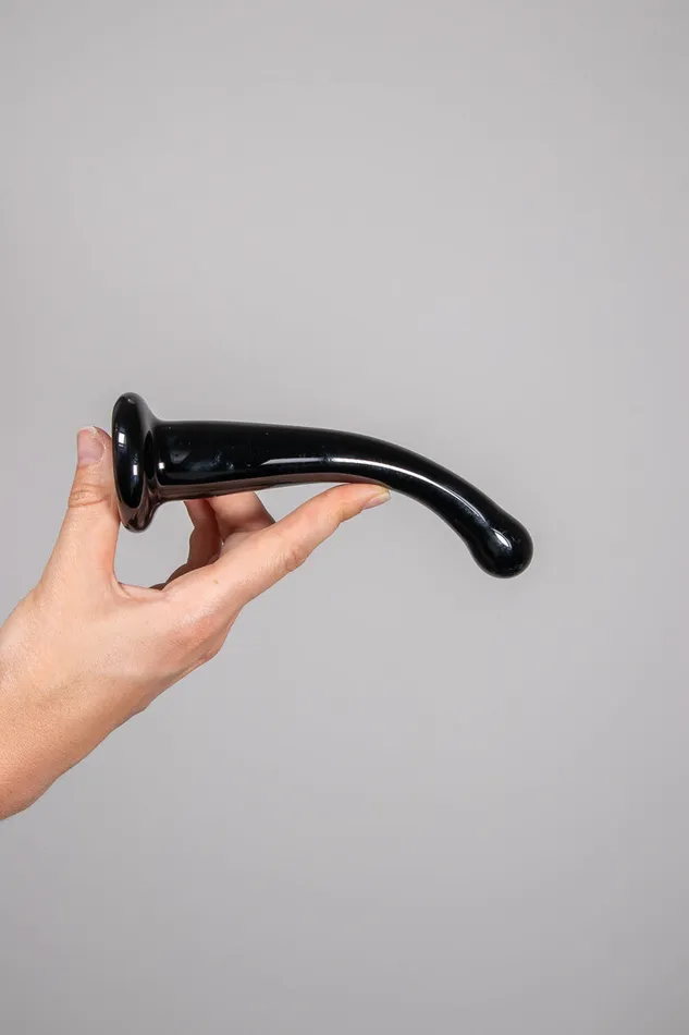 Dildos Posmo Icicles Curved Black Suction Dildo