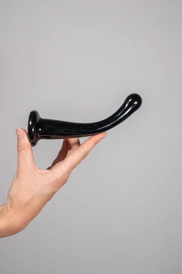 Dildos Posmo Icicles Curved Black Suction Dildo